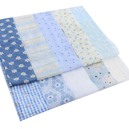 10pcs Vintage Floral Blue & White Pattern Purple Jelly Roll Fabric Strips 2.5X19.7inch Pre-cut 100% Polyester for Patchwork Quilts, Table Runners, Placemats, Tote Bags, Storage Pouches, Makeup Bags, Coasters, Quilt Blocks & Binding