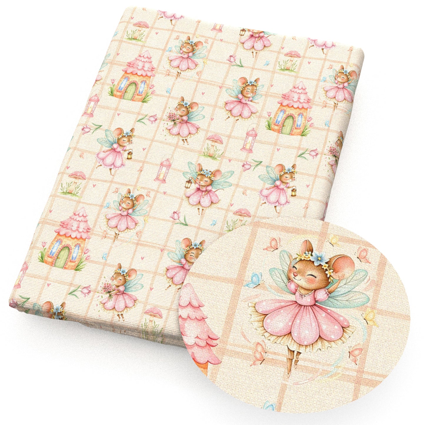 mouse mushroom heart love butterfly wings skirt plaid grid fabric