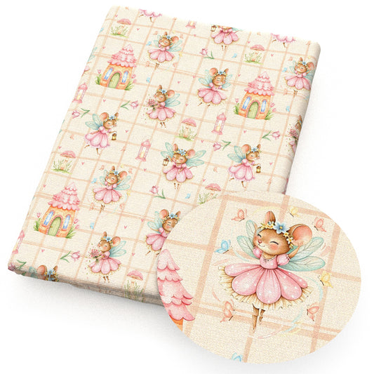 mouse mushroom heart love butterfly wings skirt plaid grid fabric