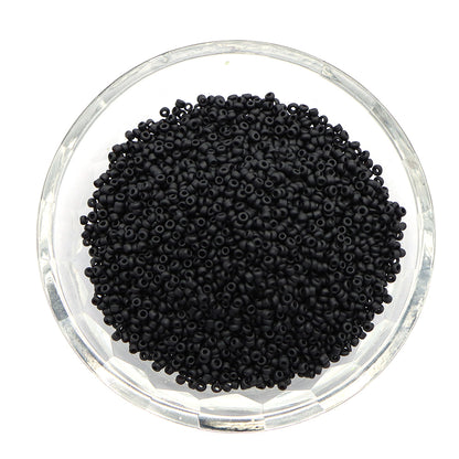 10g/pack Black Series 15/0 Miyuki Seed Beads Plain Solid Color Loose Spacer Acrylic Beads with Hole for Jewelry Making DIY Bracelet Necklace Chain Earrings Charm Bangle Decors Craft Accessories