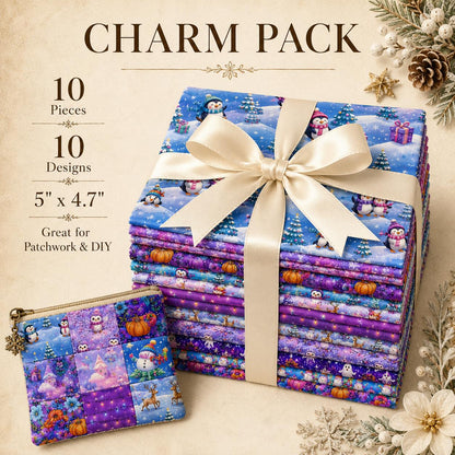 10Pc/Set Christmas Series Pumpkin Deer Crutch Santa Claus, Fat Quarter Fabric, Pre-Cut Square Fabric Assort, Fabric Set, Craft Fabric, Handmade DIY Patchwork Fabric,Home Quilting Sewing Fabric, Packaging Fabric, Scrapbooking Craft Hobbyist