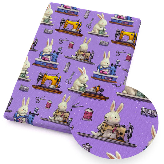 sewing machine rabbit bunny pattern scissors knife fabric