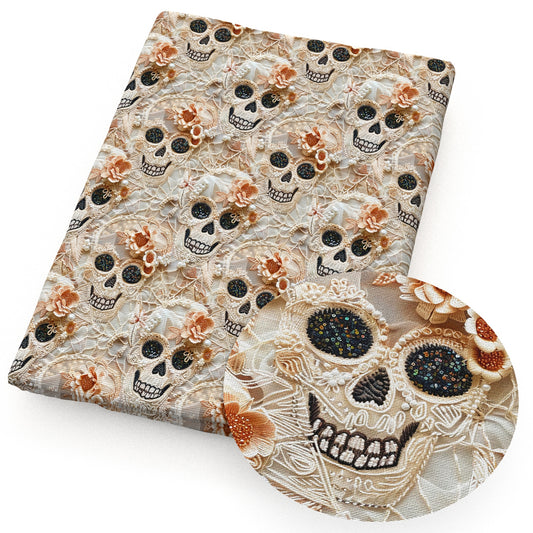 imitation embroidery series halloween skull ghost skeleton bones fabric
