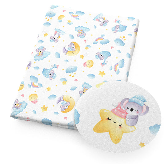 koala moon cloud star starfish heart love fabric