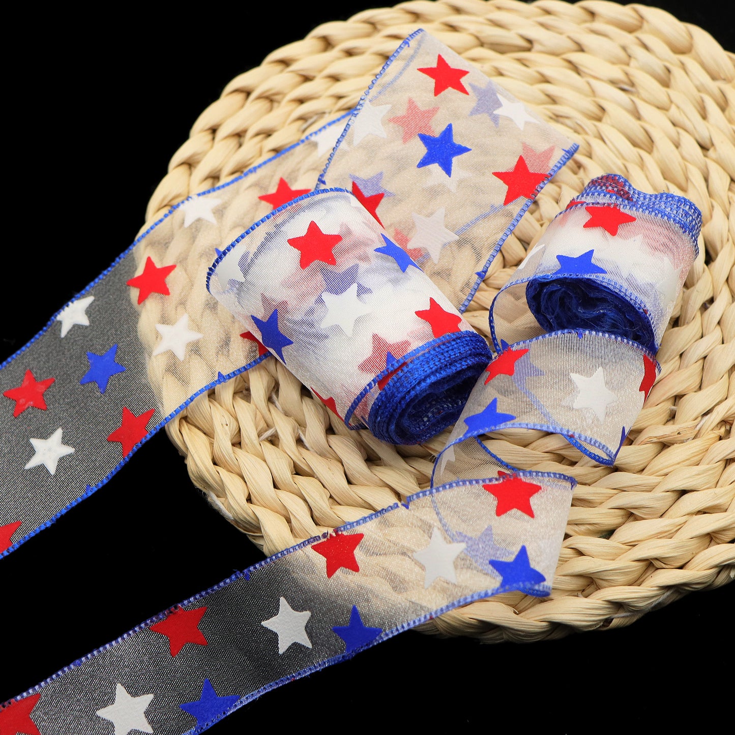 4th of July organza ribbon