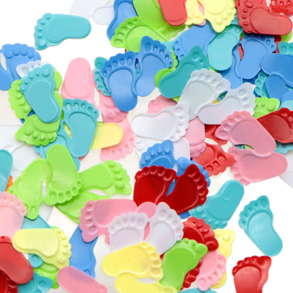 10g/0.35oz Footprint Shaped Sequins,Mixed Colors,PVC Flakes for DIY Crafts,Jewelry Making DIY Hand-Sewn Decorative Accessories,Perfect for New Year, Birthday, Wedding, and Bridal Shower Celebrations