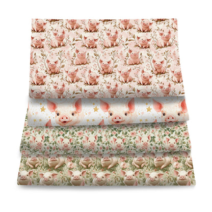 1pc pig Series Pattern Quilting Fabric-17.7x19.68inch(45x50cm) Polyester Craft Fabrics DIY Handmade Projects Doll Clothes Fabric Precut For Patchwork Craft(108gsm)