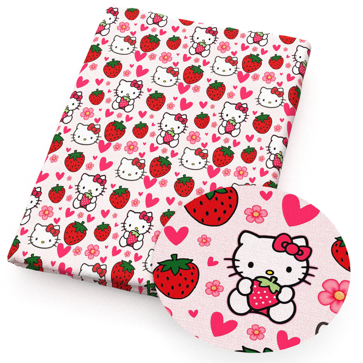 heart love valentine's day strawberry fabric