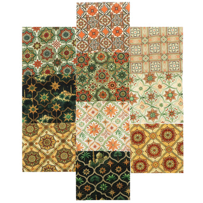 10pcs Charm Pack Set Geometric Floral Pattern 100% Polyester Patchwork in 10 Design Styles, Ready-to-Sew Without Cutting, Suitable For Patchwork Wallet Making Gift Giving Tote Bags Coasters DIY Craft Projects