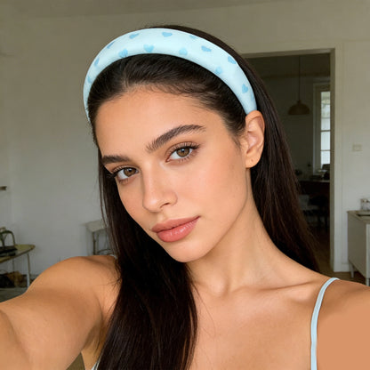 offset printing heart organza high cranial hairband