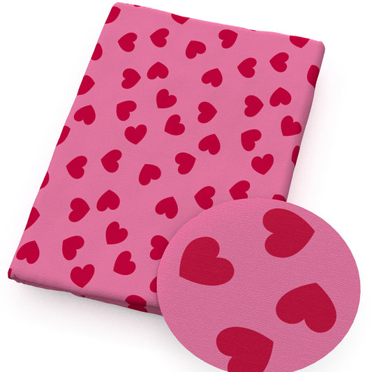 pink series heart love only heart fabric