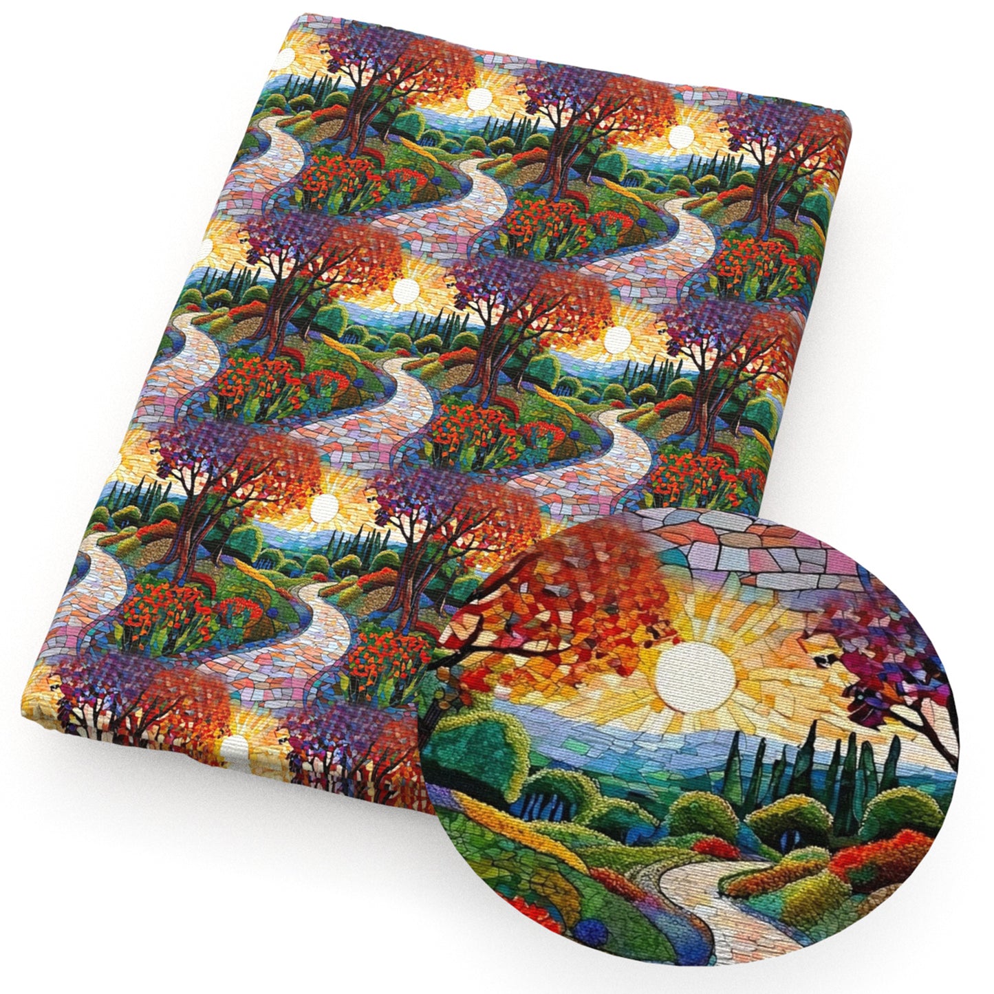 painting style leaf leaves tree stone fabric