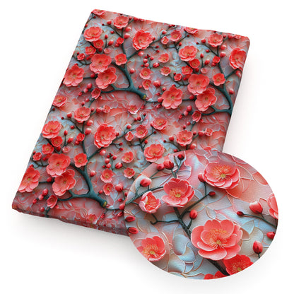 4Pc/set 7.87x7.87inch/19.68x17.7inch flower series Precut Quilting Fabric Fat Quarter Fabric Bundle, Polyester Quilting Squares for Patchwork, DIY Crafts Projects, DIY Wallet Making