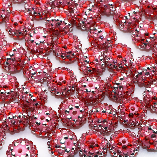 5Pcs Valentine's Day Series Bayberry Beads 16mm Sparkling Faux Crystal Rhinestone Acrylic Spacer Beads Charms with Hole Ideal for DIY Jewelry Making DIY Bracelet Necklace Chain Earrings Charm Pen Bangle Decors Festive Craft Supplies