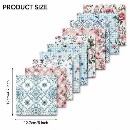 10Pc/Set Plaid Flower Series Fat Quarter Fabric, Pre-Cut Square Fabric Assort, Fabric Set, Craft Fabric, Handmade DIY Patchwork Fabric,Home Quilting Sewing Fabric, Packaging Fabric, Scrapbooking Craft Hobbyist