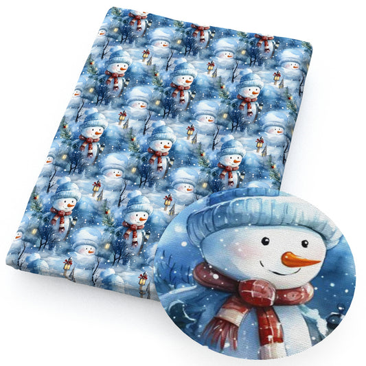 christmas day snowman fabric