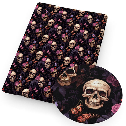 halloween skull ghost skeleton bones fabric