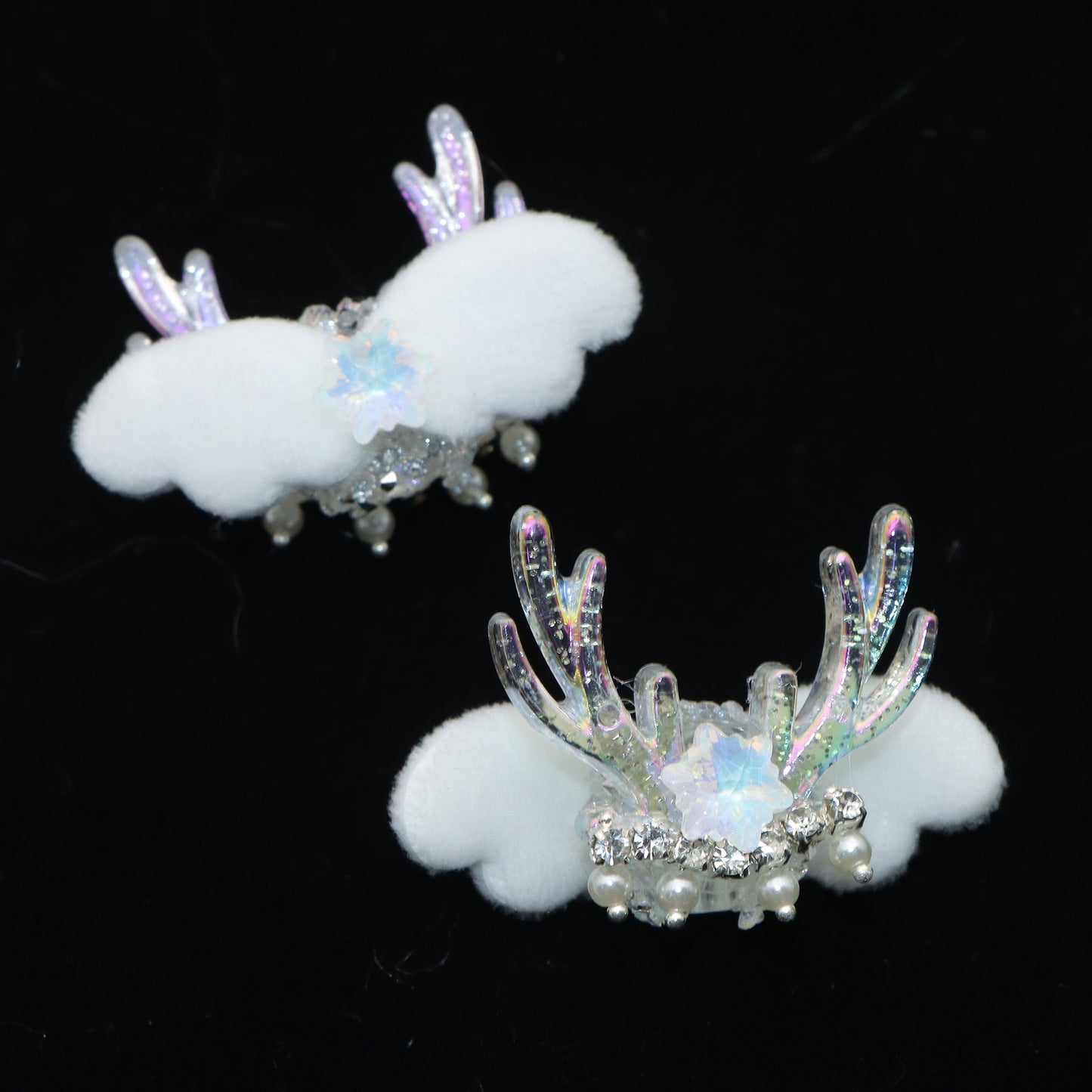 1Pc Faux Rhinestone Acrylic Beads Transparent Reindeer Shaped Angle Wings Solid Color Loose Spacer Beads with Hole for Jewelry Making DIY Bracelet Necklace Chain Earrings Charm Bangle Decors Craft Pen Supplies