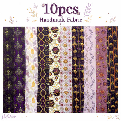 10pcs Vintage Floral Leaf Pattern Jelly Roll Fabric Strips 2.5X19.7inch Pre-Cut 100% Polyester For Patchwork Quilts, Table Runners, Placemats, Tote Bags, Storage Pouches, Makeup Bags, Coasters, Quilt Blocks & Binding