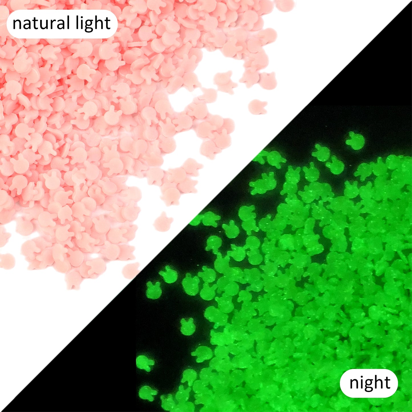 10g/pack Glow in the Dark Festive Nail Art Polymer Clay Slices - Blossom Flower Rabbit Bunny Shaped,Unscented - Slime Charms for Resin, Lip Gloss DIY, Nail Art & Crafts,Easter Decorations