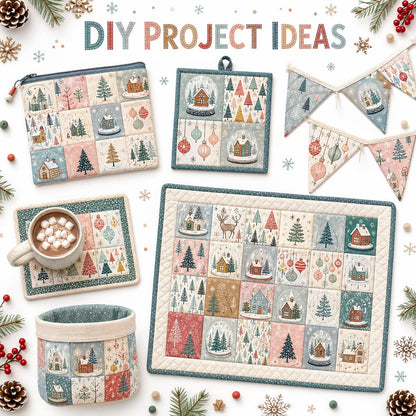 10Pc/Set Christmas Series Deer Tree House Fat Quarter Fabric, Pre-Cut Square Fabric Assort, Fabric Set, Craft Fabric, Handmade DIY Patchwork Fabric,Home Quilting Sewing Fabric, Packaging Fabric, Scrapbooking Craft Hobbyist