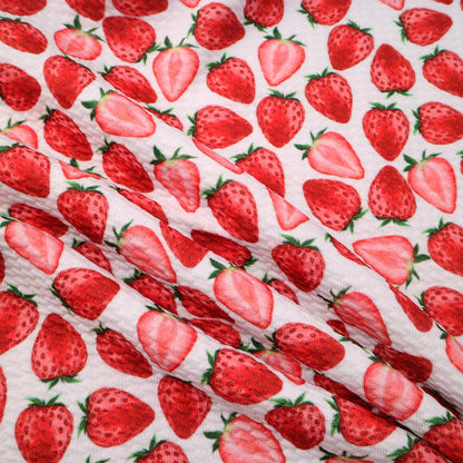 strawberry fruit red series printed fabric