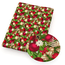 Load image into Gallery viewer, christmas day flower floral leaf leaves tree holly printed fabric
