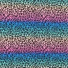 Load image into Gallery viewer, leopard cheetah gradient color rainbow color printed fabric
