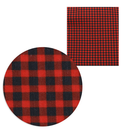 plaid grid christmas day printed fabric