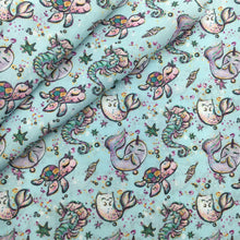 Load image into Gallery viewer, seahorse turtle tortoise fish printed fabric
