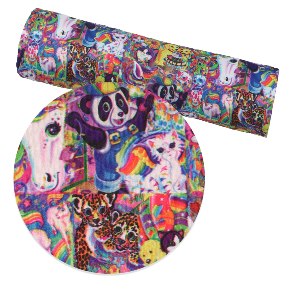 panda dog puppy printed fabric