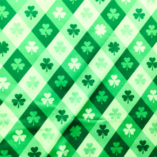 Load image into Gallery viewer, rhombus clover shamrock st patricks green series printed fabric
