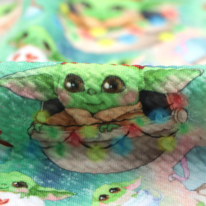 christmas day green series printed fabric