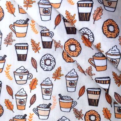 leaf leaves tree drinks printed fabric