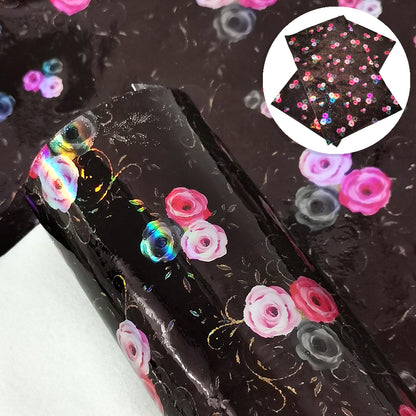 flower floral black series printed fabric