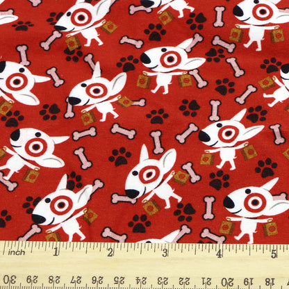 red series footprint paw printed fabric