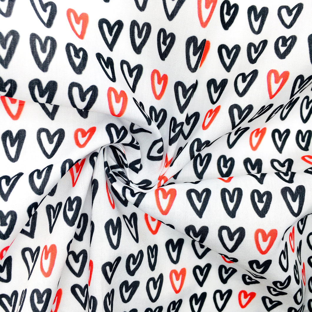 heart love valentines day printed fabric