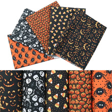 Load image into Gallery viewer, 100％ cotton halloween（5 designs/set,half yard/design） printed fabric set
