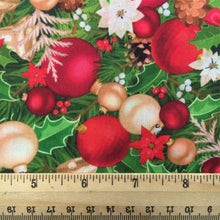 Load image into Gallery viewer, christmas day flower floral leaf leaves tree holly printed fabric
