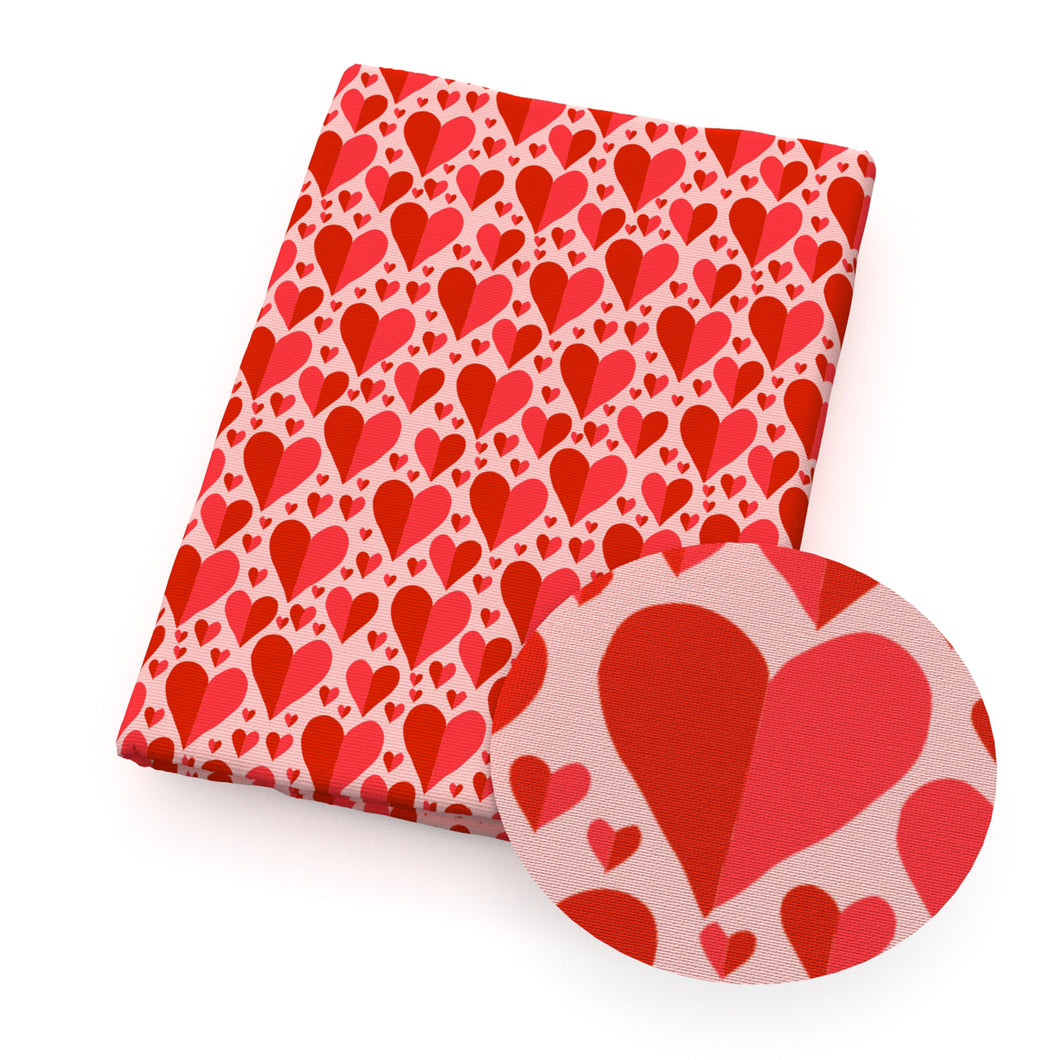 heart love valentines day printed fabric