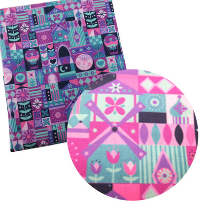 plaid grid printed fabric