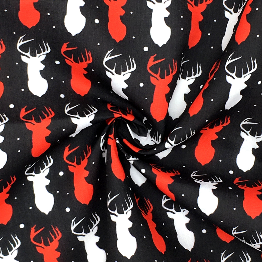 christmas deer reindeer giraffe dots spot printed fabric