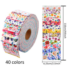 Load image into Gallery viewer, 40PCS Different 2.5x44 inch Roll Up 100% Cotton Fabric Quilting Strips, Jelly Roll Fabric, Quilting Fabric with Different Patterns for Crafts
