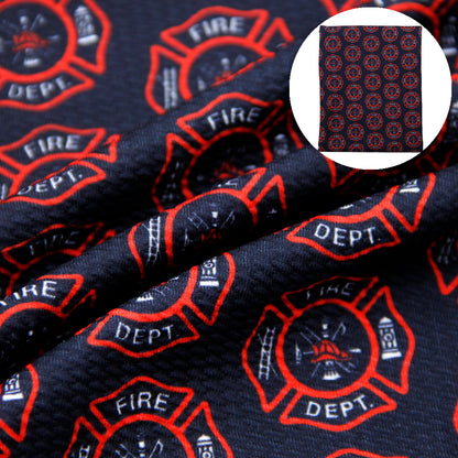 fire truck fire hydrant firemen printed fabric