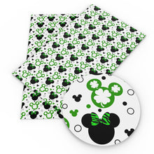 Load image into Gallery viewer, clover shamrock dots spot st patricks printed fabric
