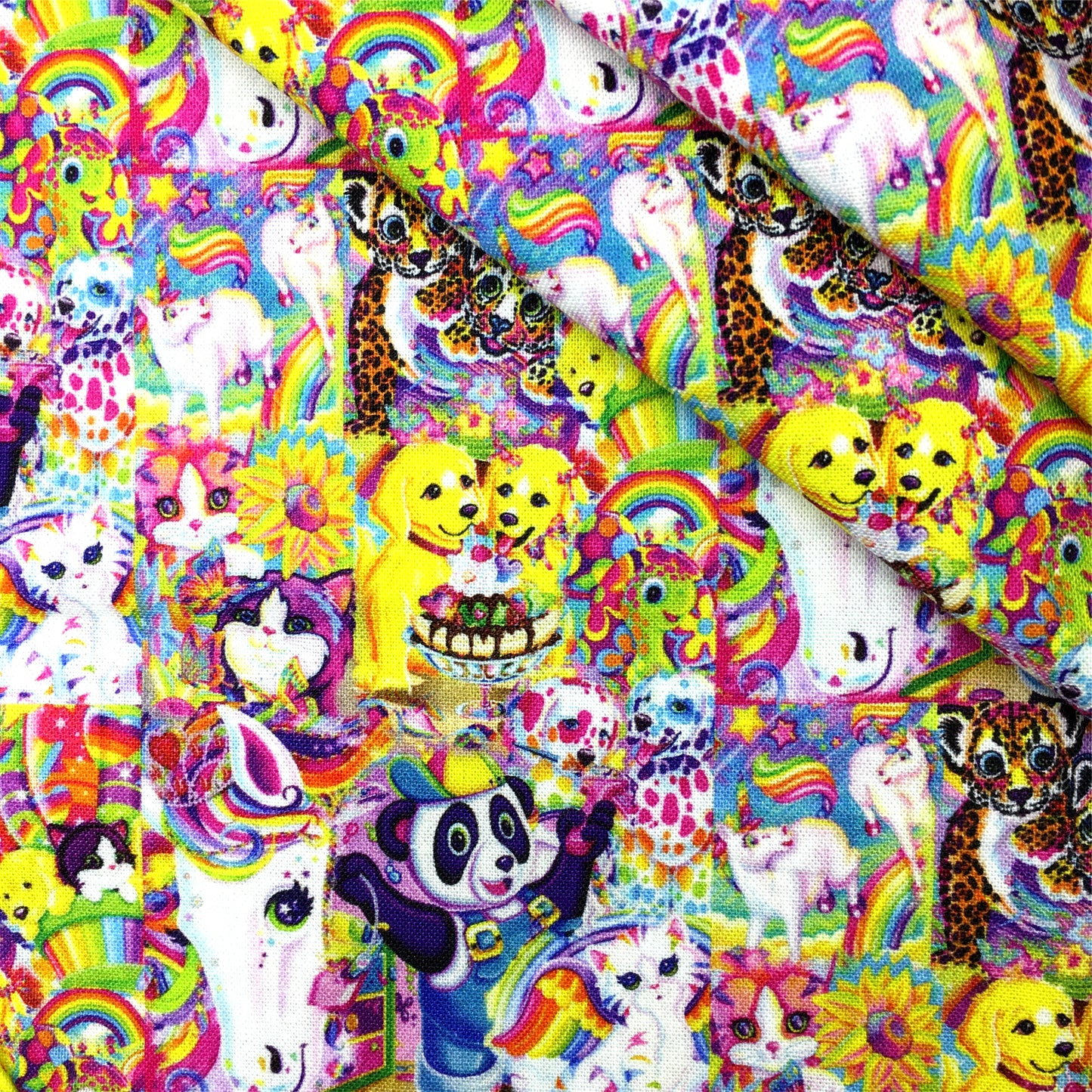 panda dog puppy printed fabric