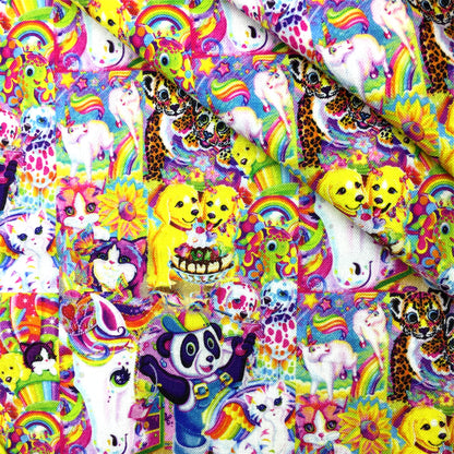 panda dog puppy printed fabric