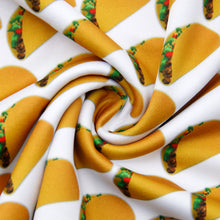 Load image into Gallery viewer, food go vegan taco printed fabric
