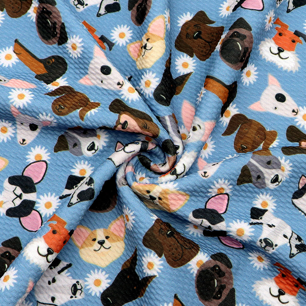 flower floral dog puppy printed fabric