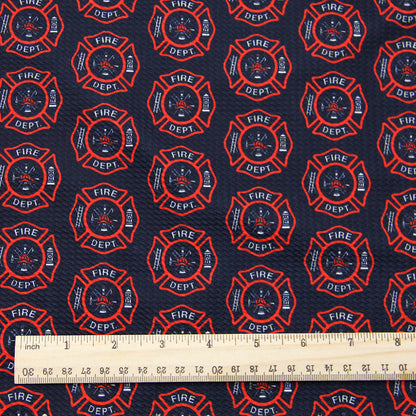 fire truck fire hydrant firemen printed fabric